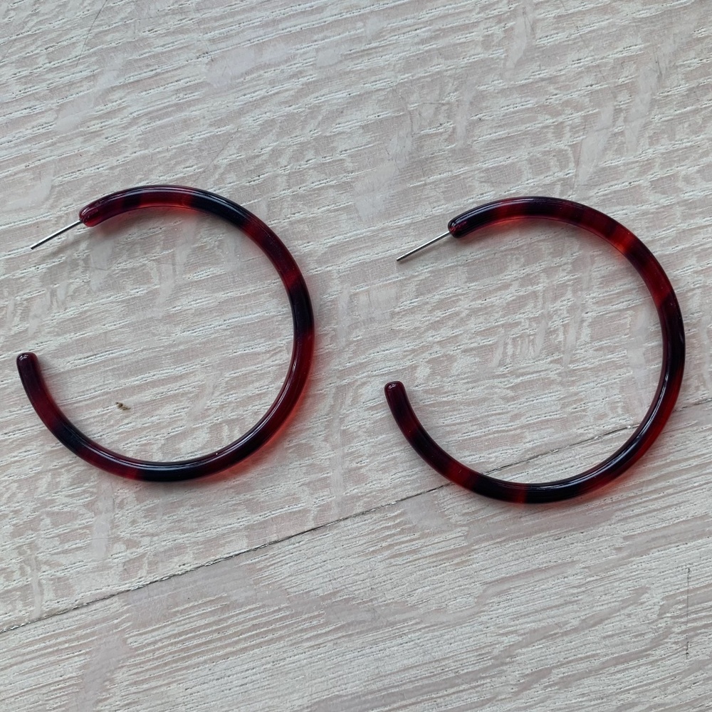 Machete Jewelry Large Hoops Red Tortoise